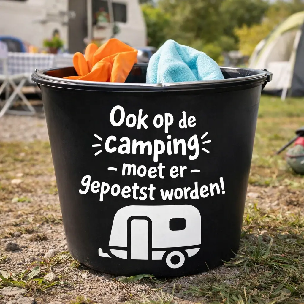 Emmer met tekst camping