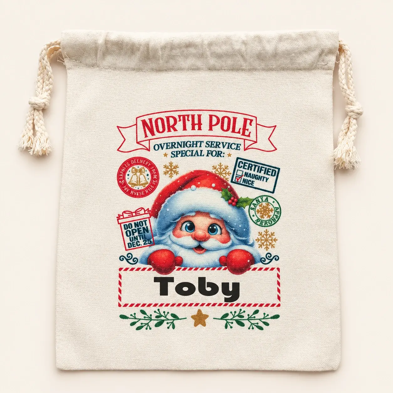 Kerst cadeau zakjes met naam - Afbeelding 4