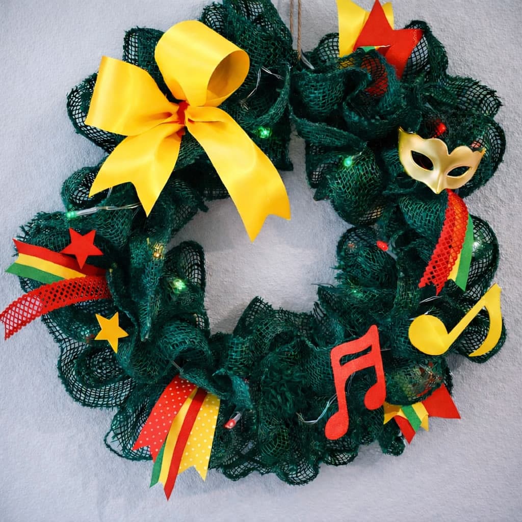 carnaval krans van jute - Afbeelding 4