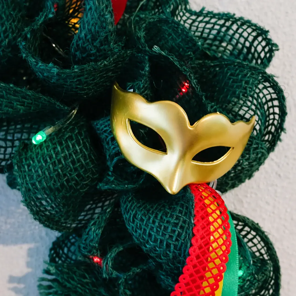 carnaval krans van jute - Afbeelding 3