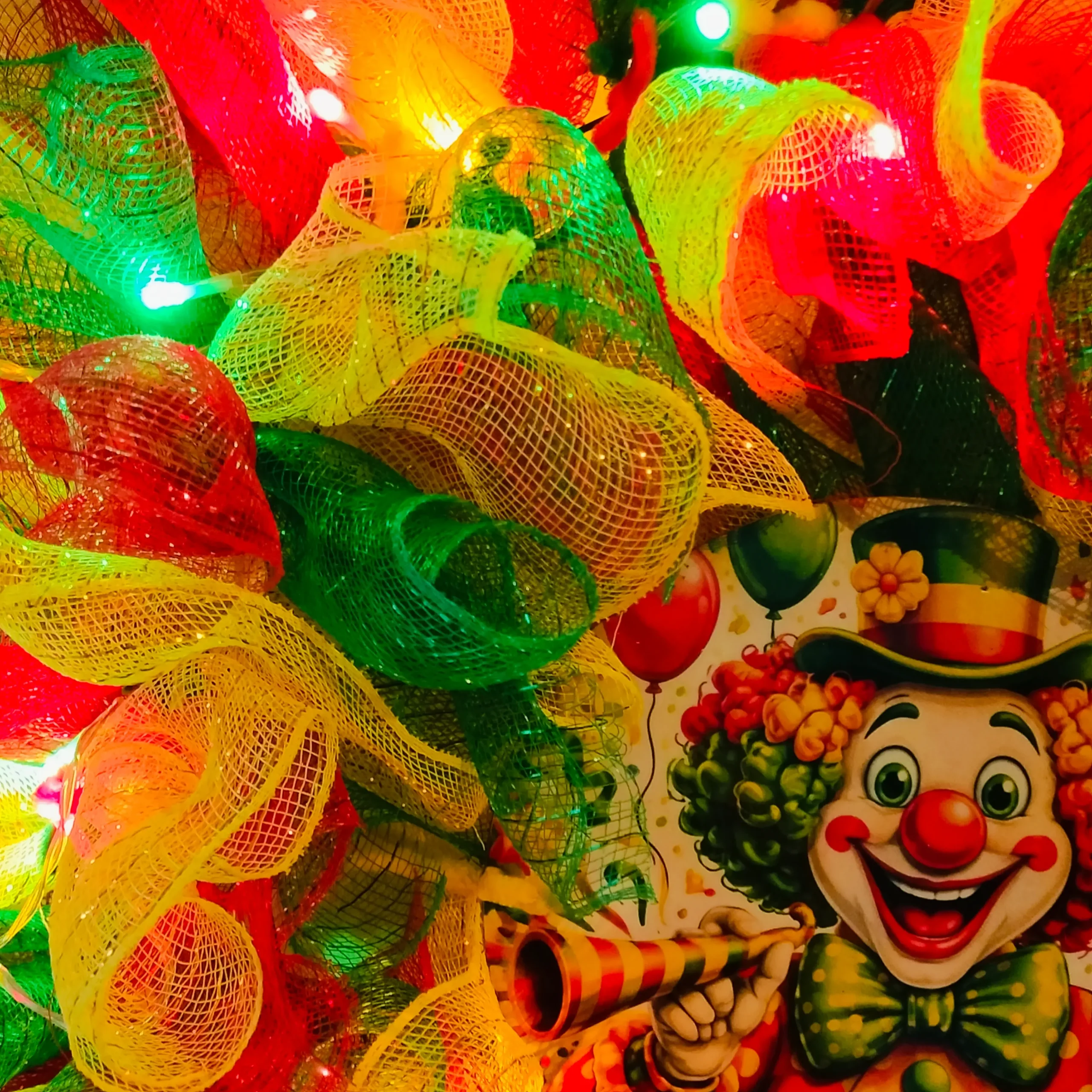 carnaval krans met verlichting - Afbeelding 4