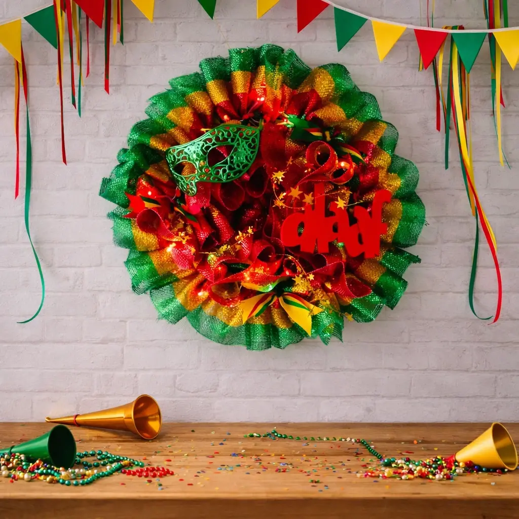 carnavalskrans rood geel groen 1