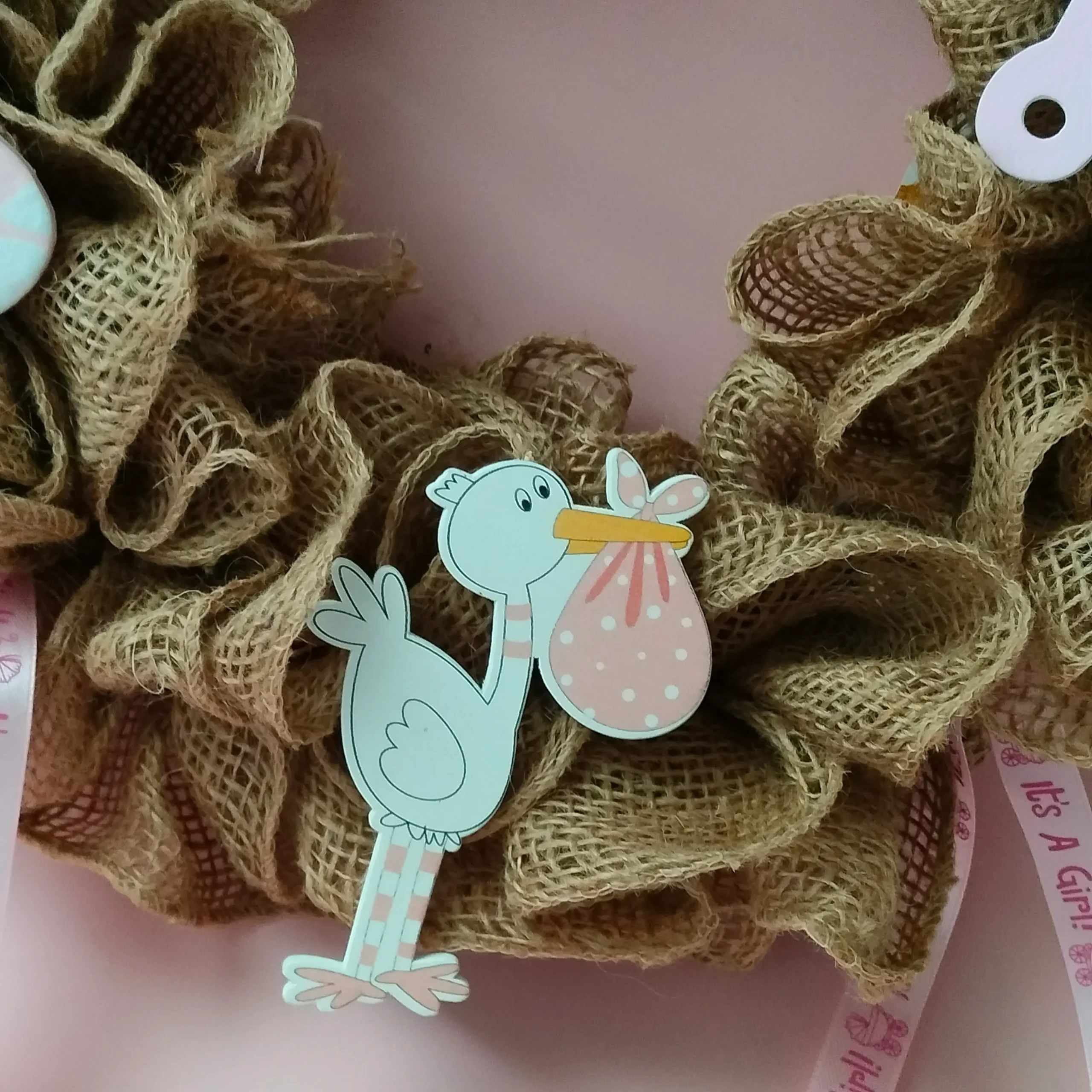 geboorte krans meisje met roze details