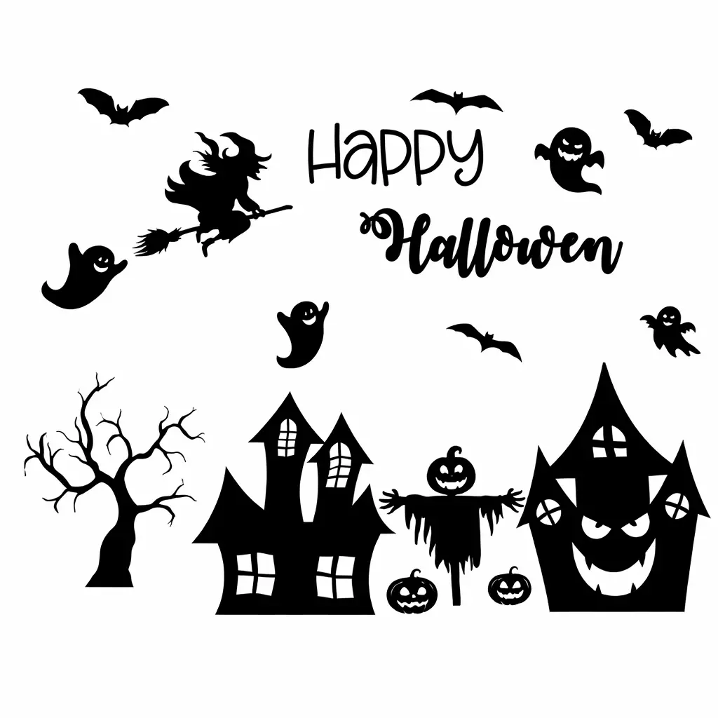halloween herbruikbare raamstickers set