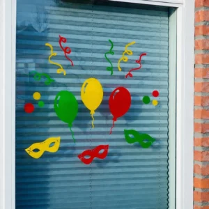 Carnaval raamstickers ballon