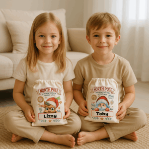 kerst cadeau zakjes met naam voor kinderen