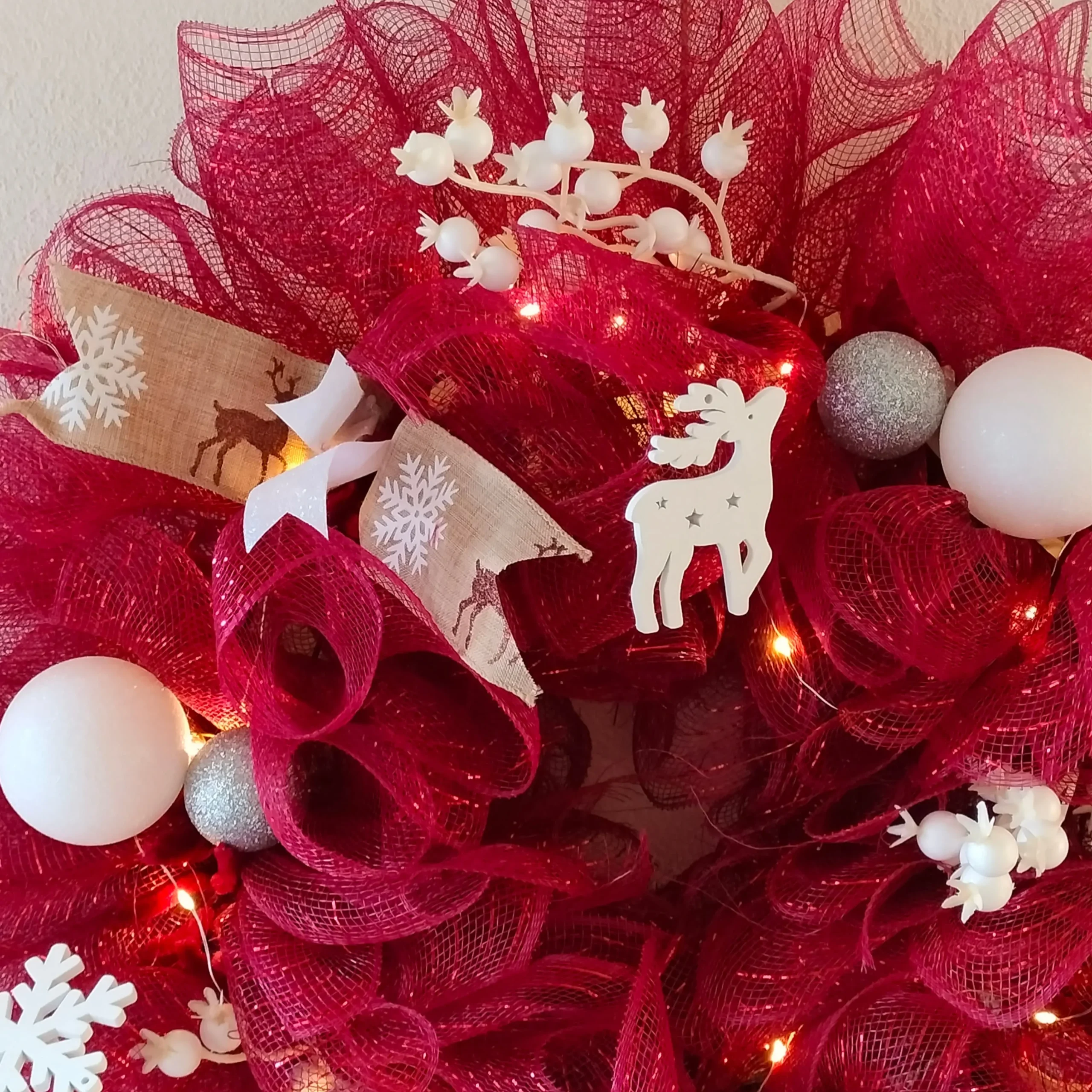 Kerstkrans rood - Afbeelding 7