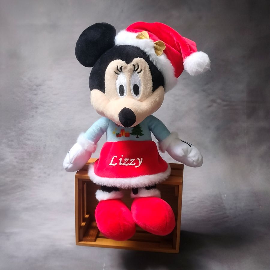 Kerst knuffel met naam in de vorm van Minie mouse