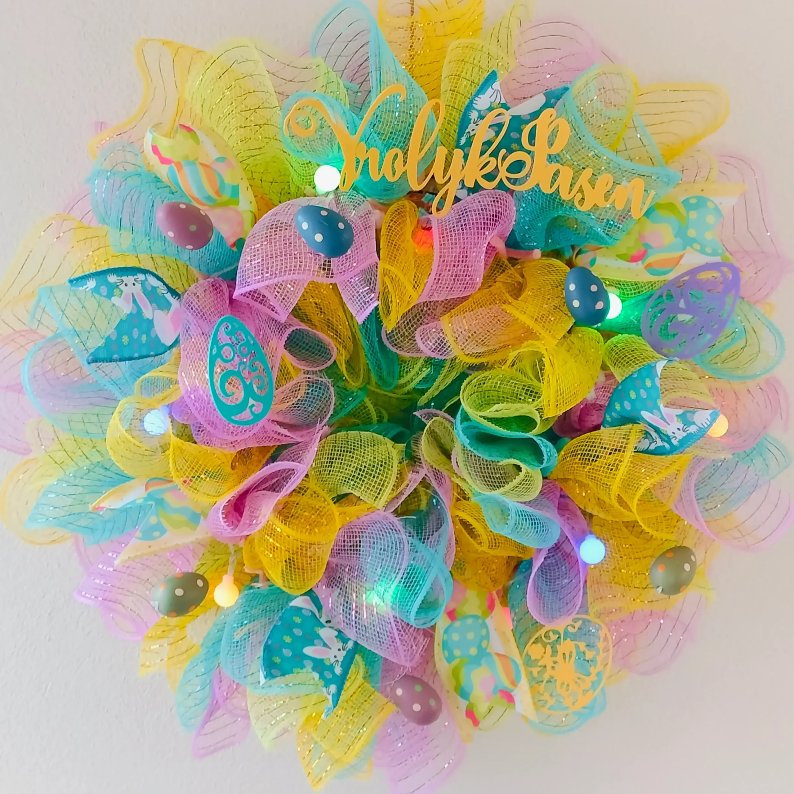 paaskrans met lampjes