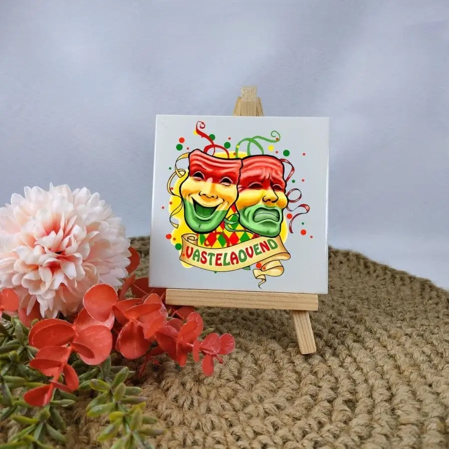 tegel met afbeelding carnaval masker