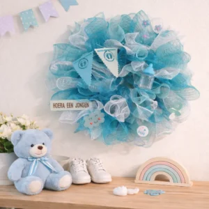 Geboorte krans blauw