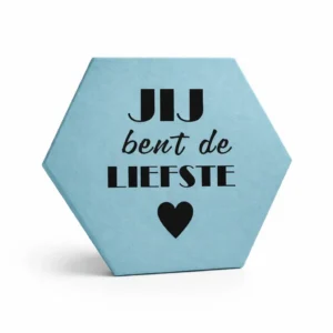 Hexagon tegel met tekst