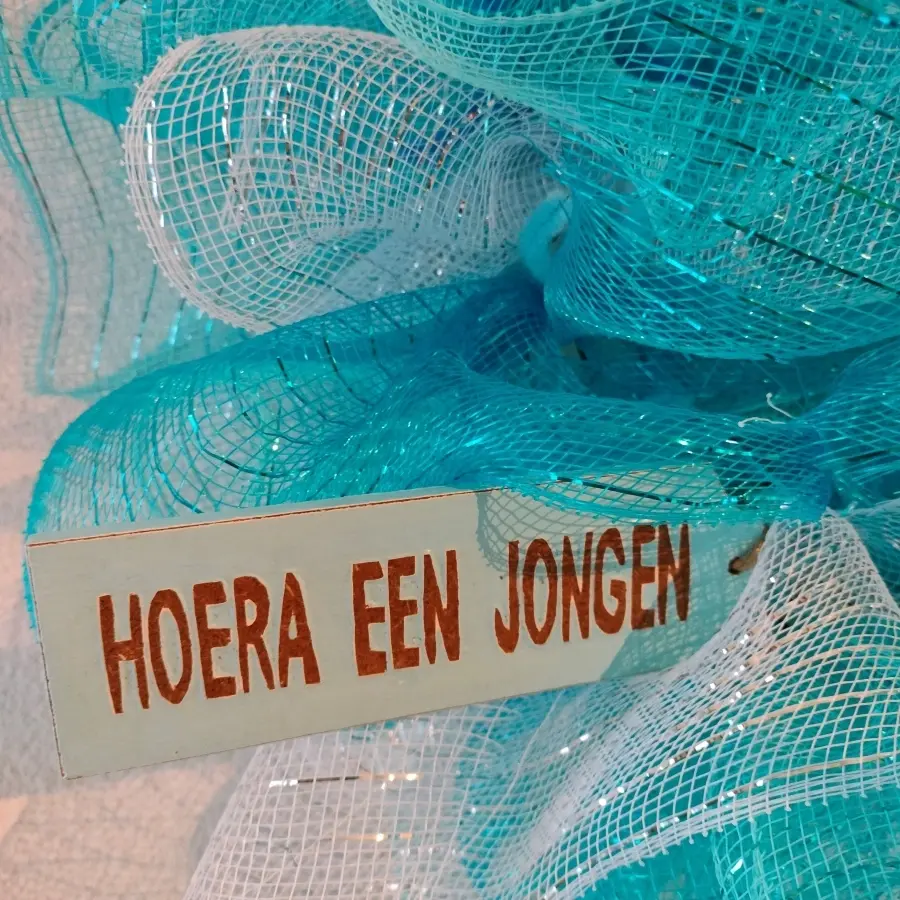 geboorte krans jongen blauw