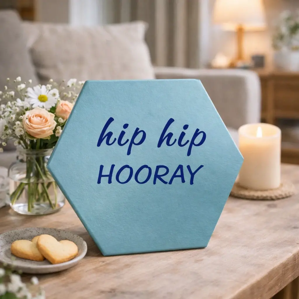 Hexagon tegel met tekst - Afbeelding 2