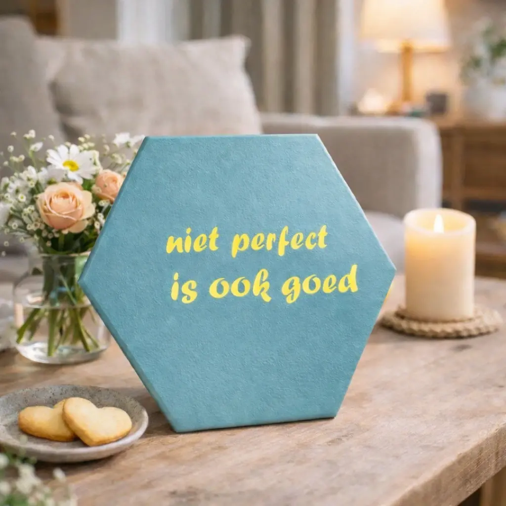 Hexagon tegel met tekst - Afbeelding 3