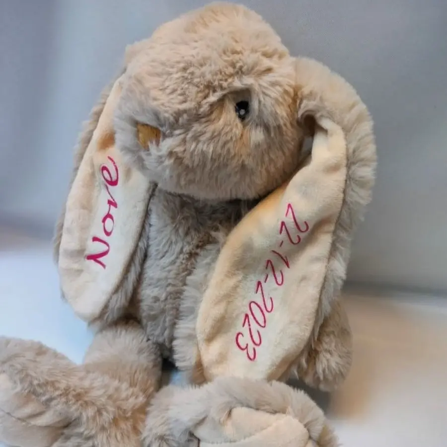 knuffel konijn met naam beige