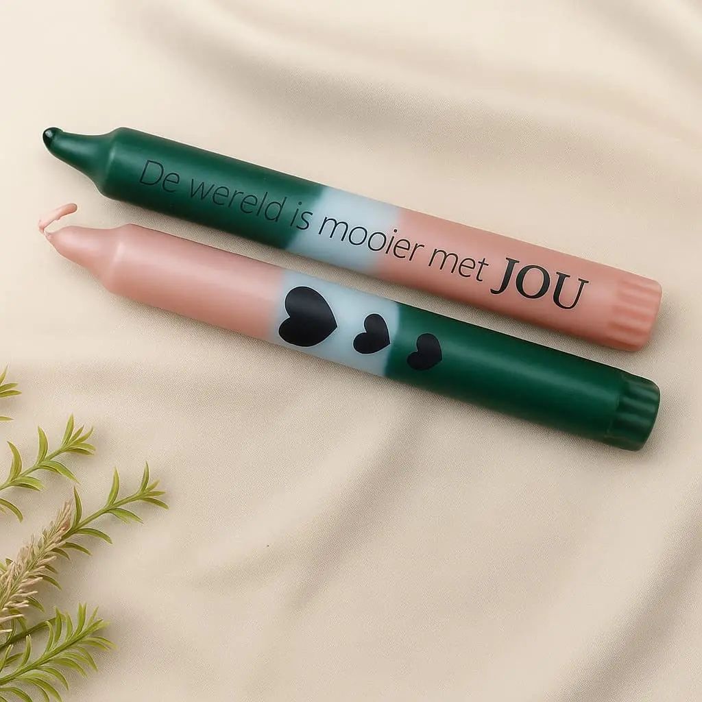 Dip dye kaarsen met tekst - Afbeelding 4