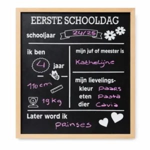 Eerste schooldag bord