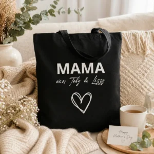 canvas tas zwart mama