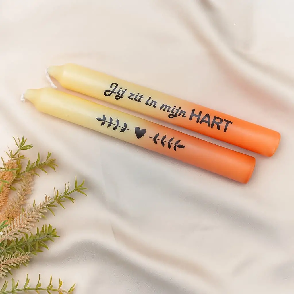 Dip dye kaarsen met tekst - Afbeelding 3