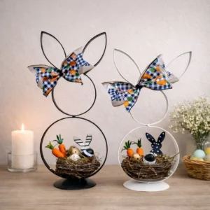 Decoratie Pasen paashaas frame zwart wit