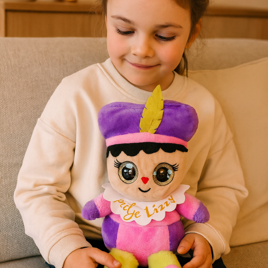 Pieten knuffel met naam roze