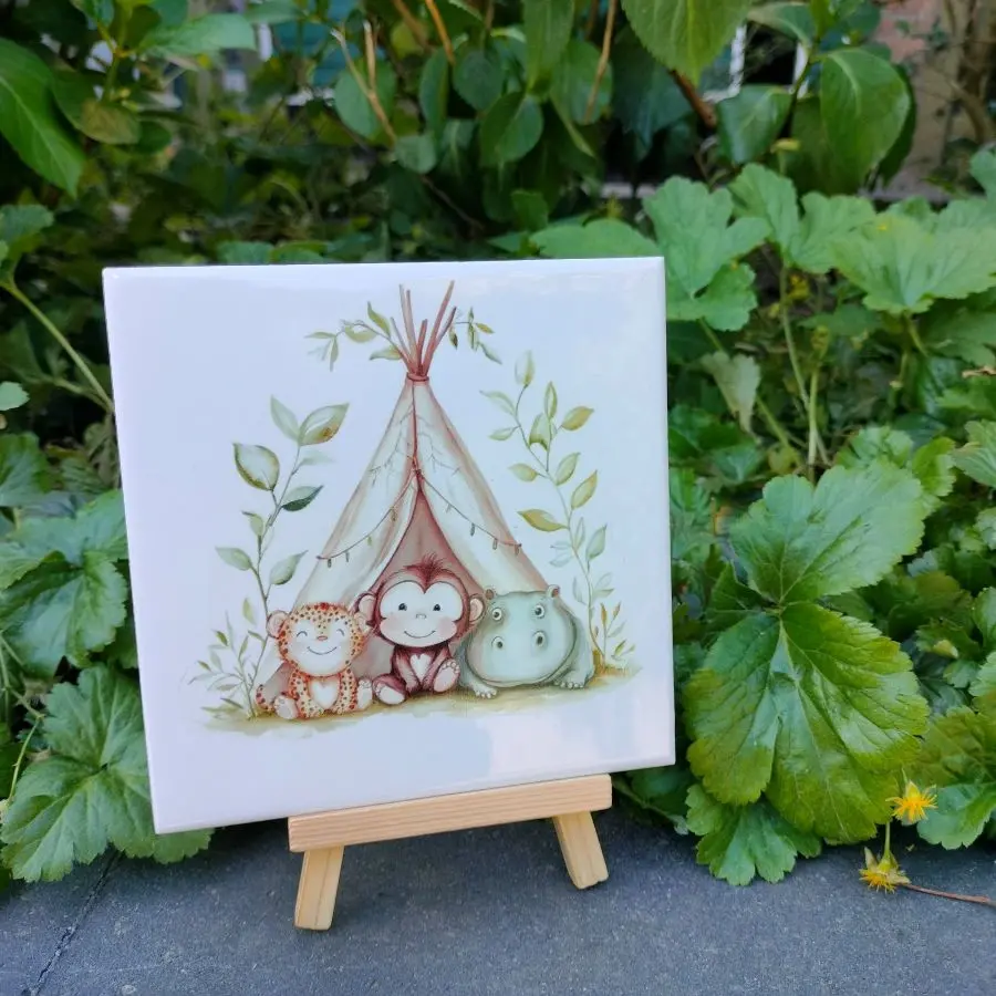 tegel met afbeelding kinderen