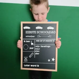 Eerste schooldag krijtbord
