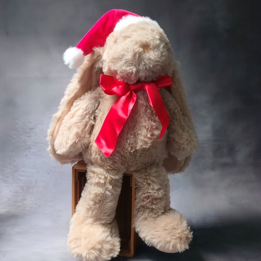 kerst knuffel met naam bedrukt op het oor