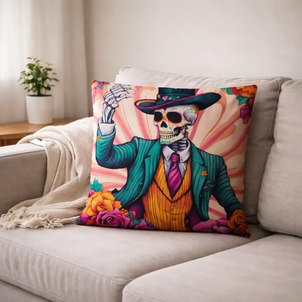 Halloween kussenhoes skull