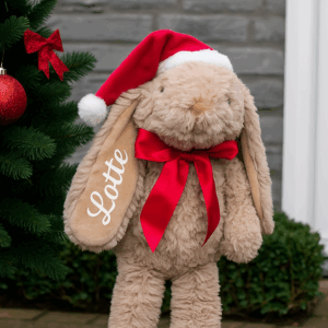 Kerst knuffel konijn met naam