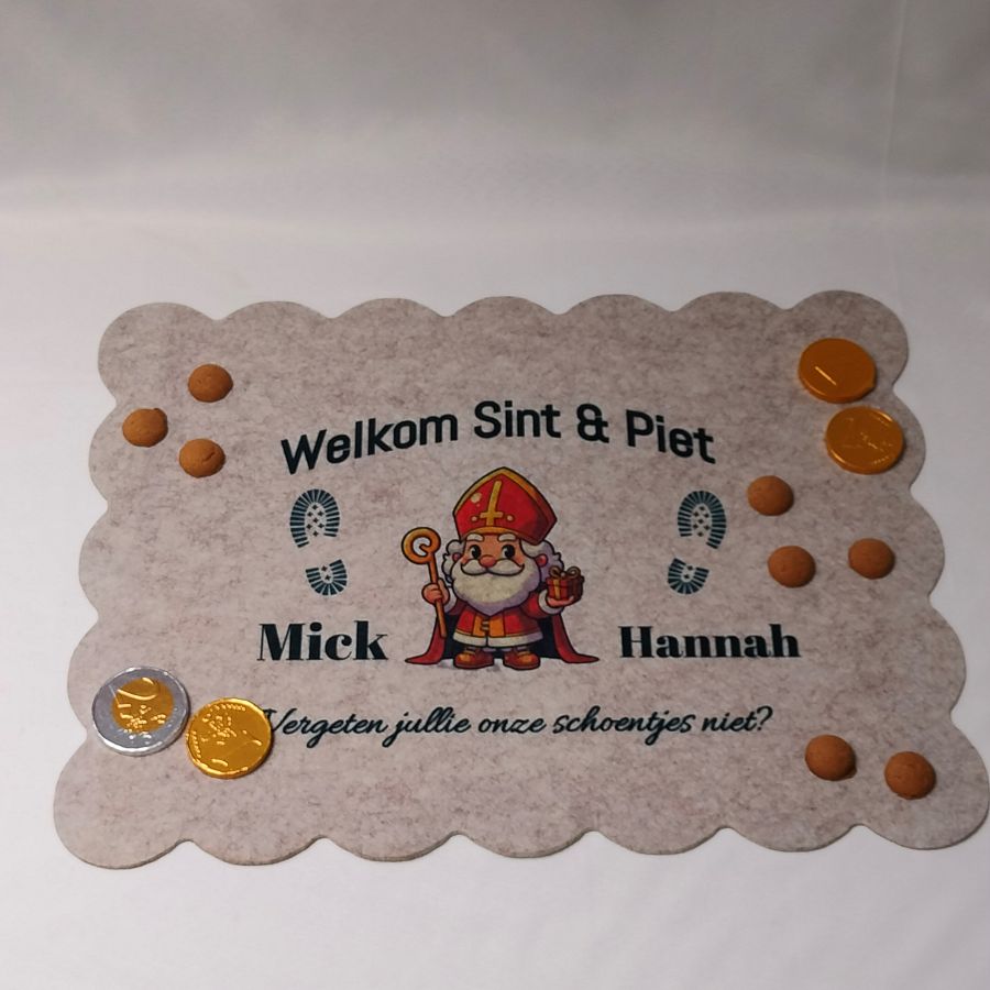 Schoenzetmat met naam en afbeelding in kleur