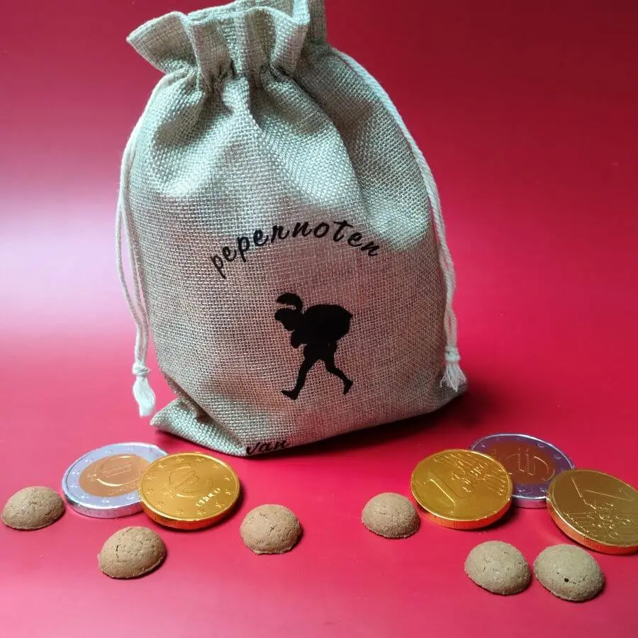 Jute pepernotenzakje met naam