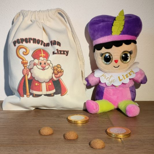 Pepernotenzakjes met naam. Met vrolijke afbeelding