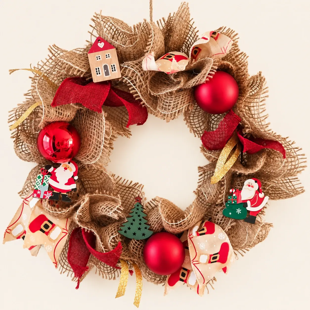 Kerstkrans jute