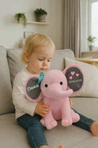 knuffel olifant met naam baby cadeau
