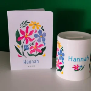 spaarpot met naam geboorte kaartje