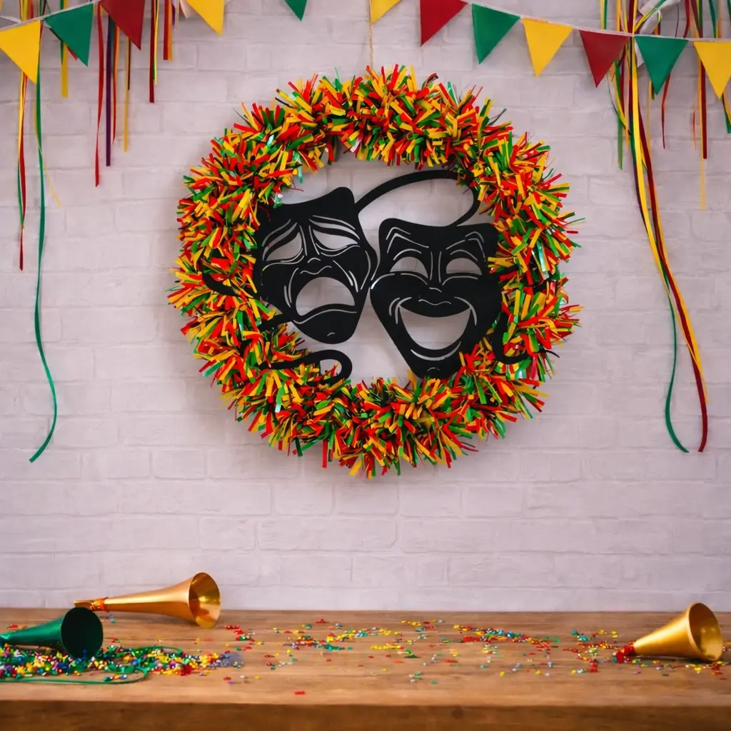 Carnaval krans met masker