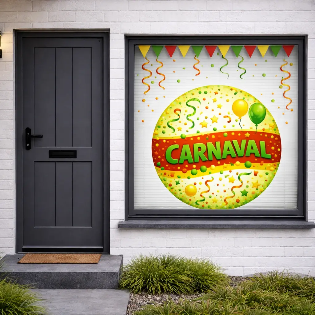 herbruikbare raamsticker carnaval