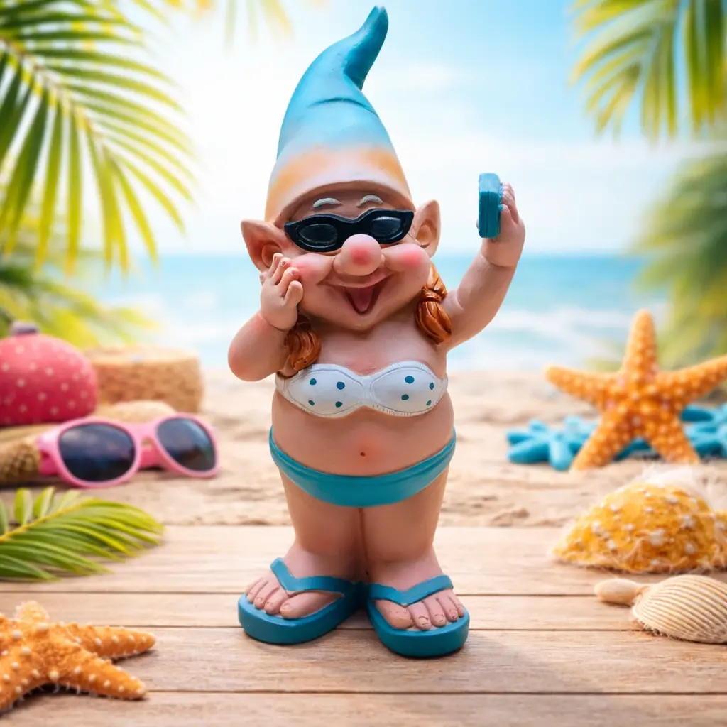 kabouter in bikini blauw