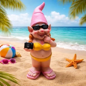 Kabouter in bikini geel