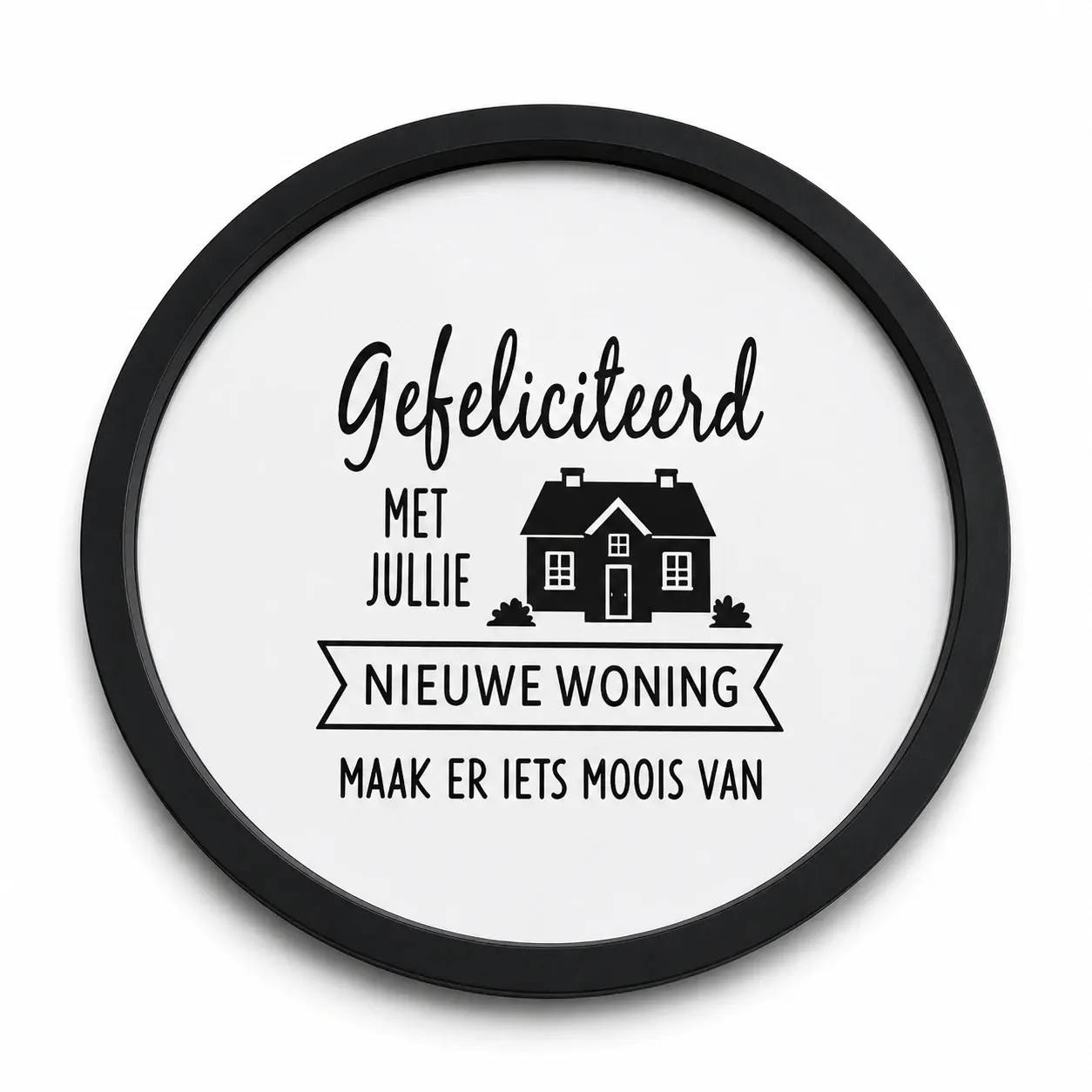fotolijst met tekst zwart woning
