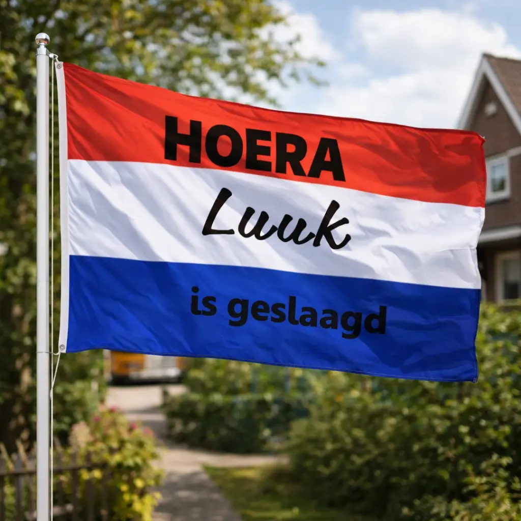 Hoera geslaagd vlag met naam