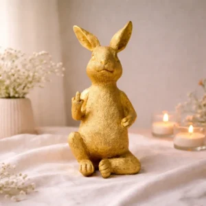 paashaas beeld in goudkleur