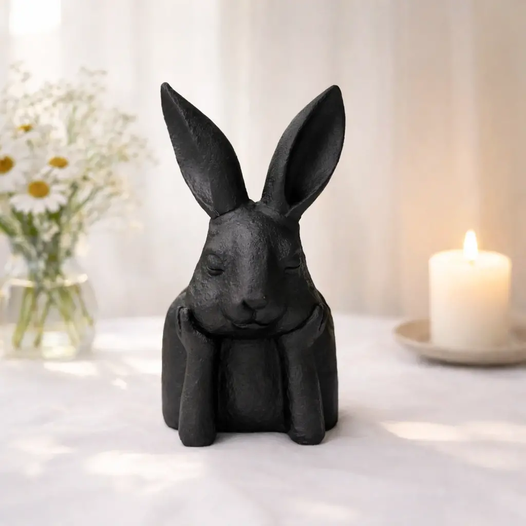 Paashaas borstbeeld zwart klein