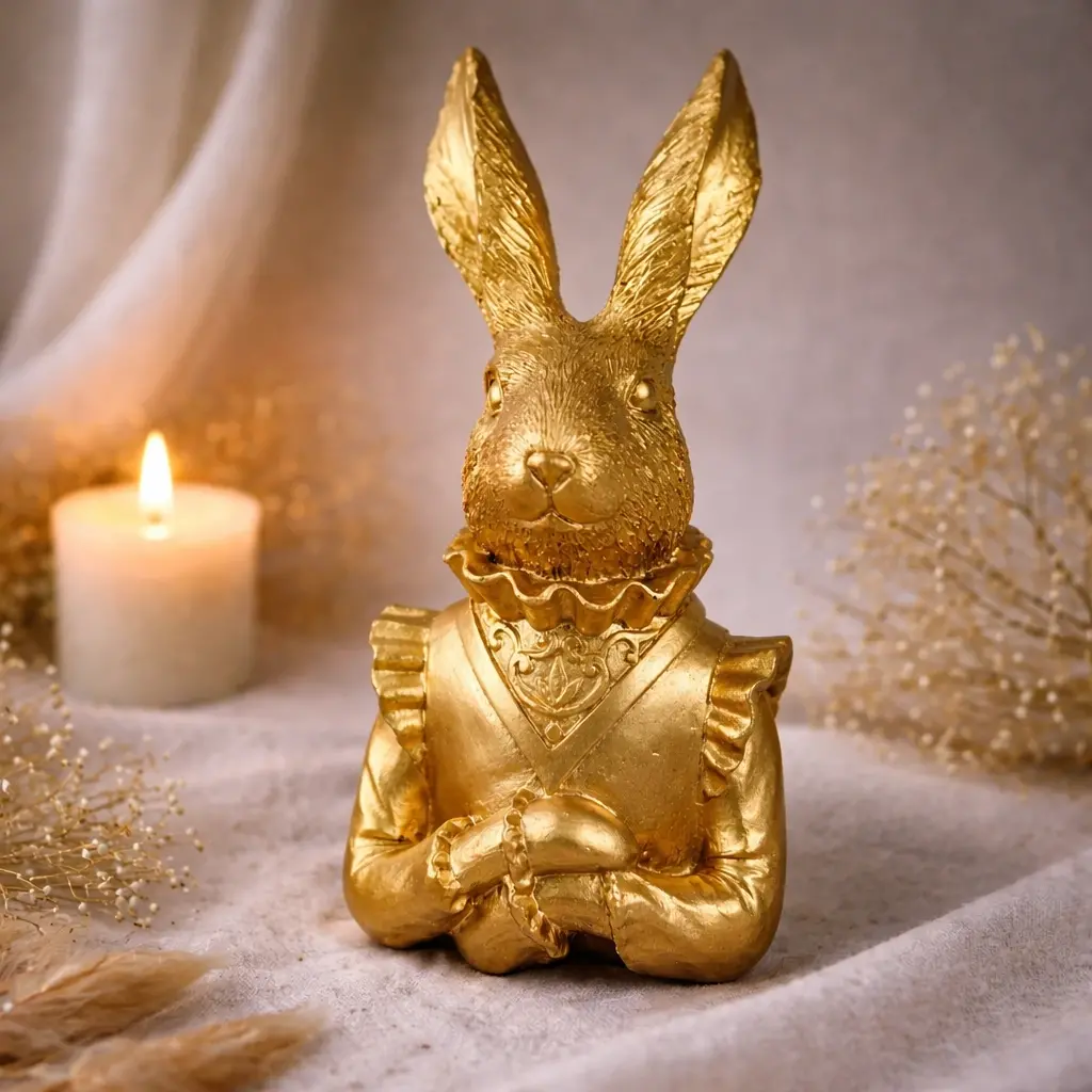 Paashaas borstbeeld goud