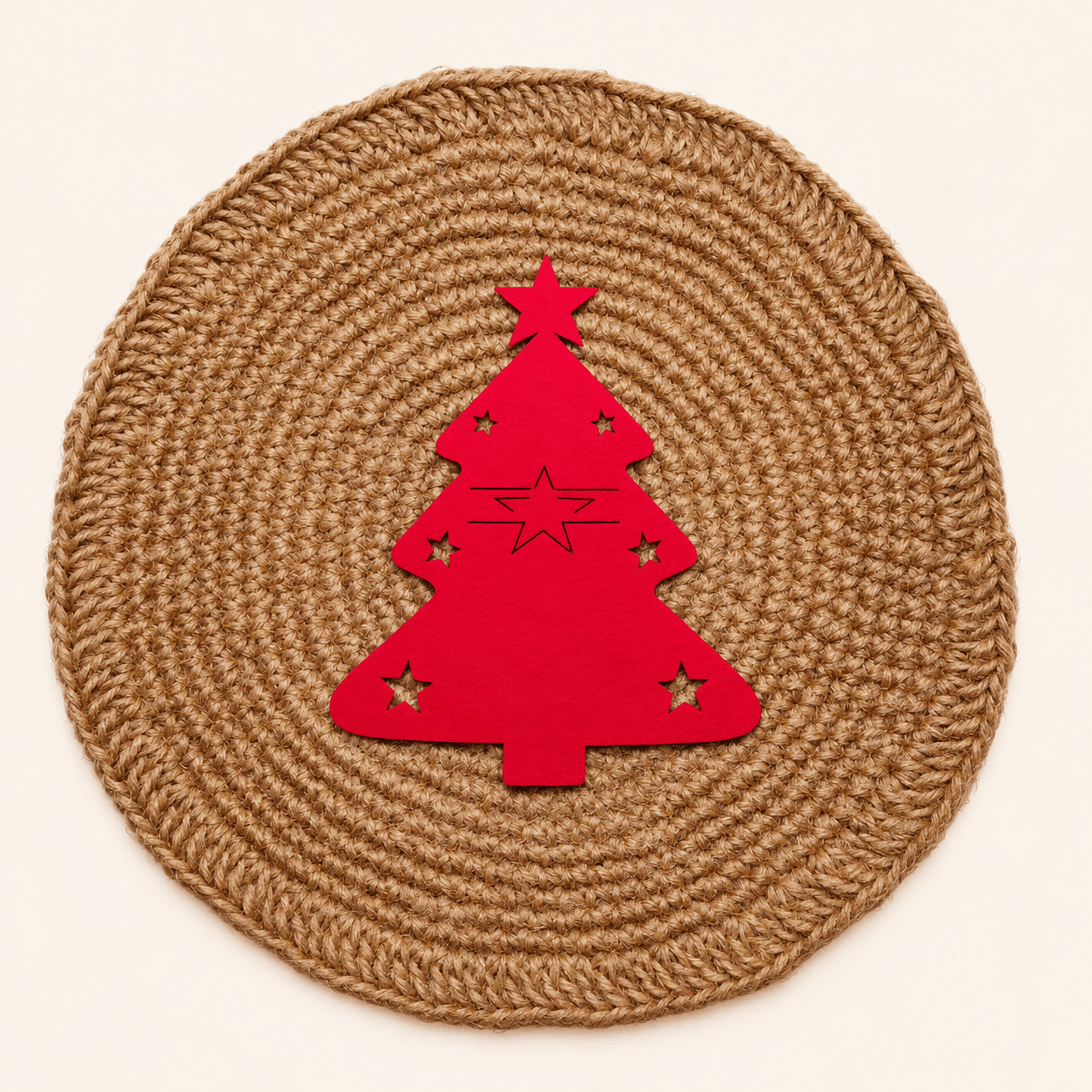 Bestekhouder kerstboom rood