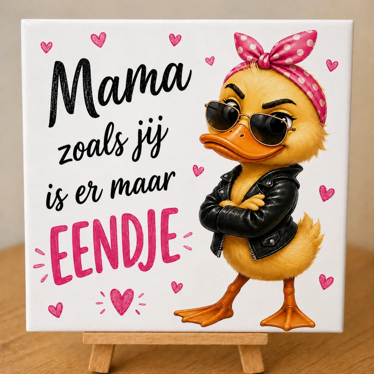 tegel moederdag eendje geel