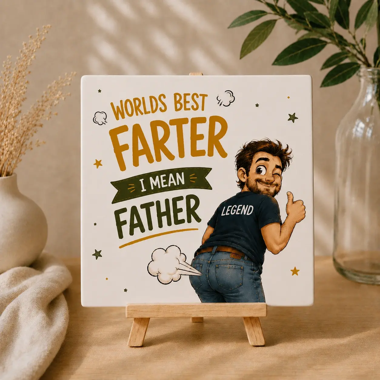 Tegel met tekst voor Vaderdag | Origineel Vaderdag cadeau - Afbeelding 4