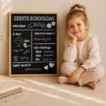 eerste schooldag krijtbord